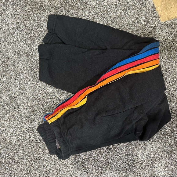 Aviator nation women's sweats. 5 stripe charcoal in euc - Picture 2 of 3